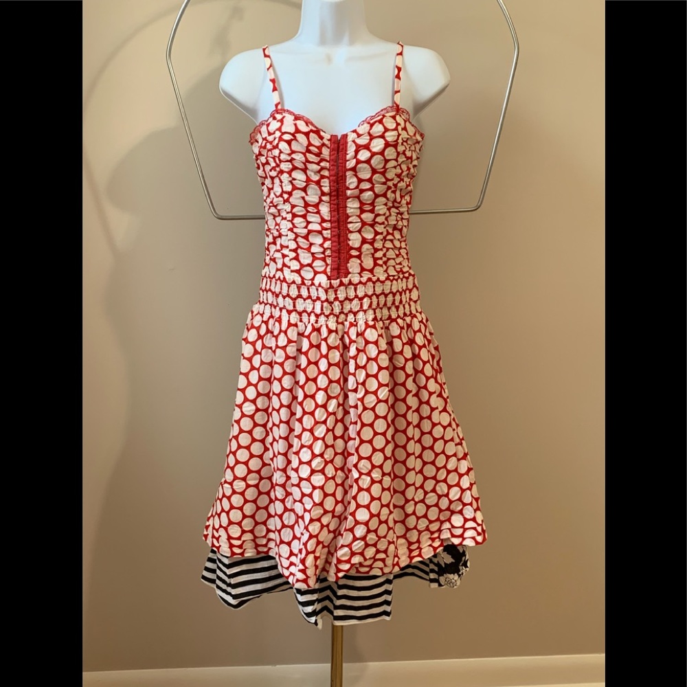 💸 REDUCED 💸 
Aggie juniors Large red black & white polka dot summer dress